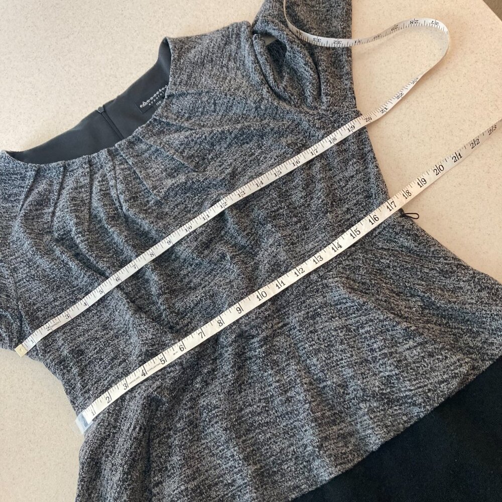 Connected Apparel Dress Women Size 14 W Black Gray Knit Peplum - Picture 6 of 8